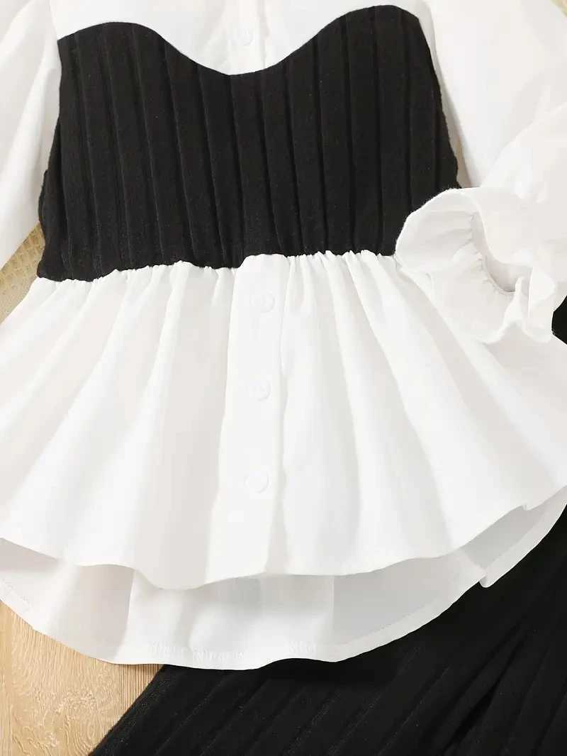 Girls Knit Long Sleeve Shirt Top Stretchy Knit Pants 2Pcs Set Casual Winter Outfit Toddler Kids Clothes For 3 4 5 6 7 8 9 10Y C250913