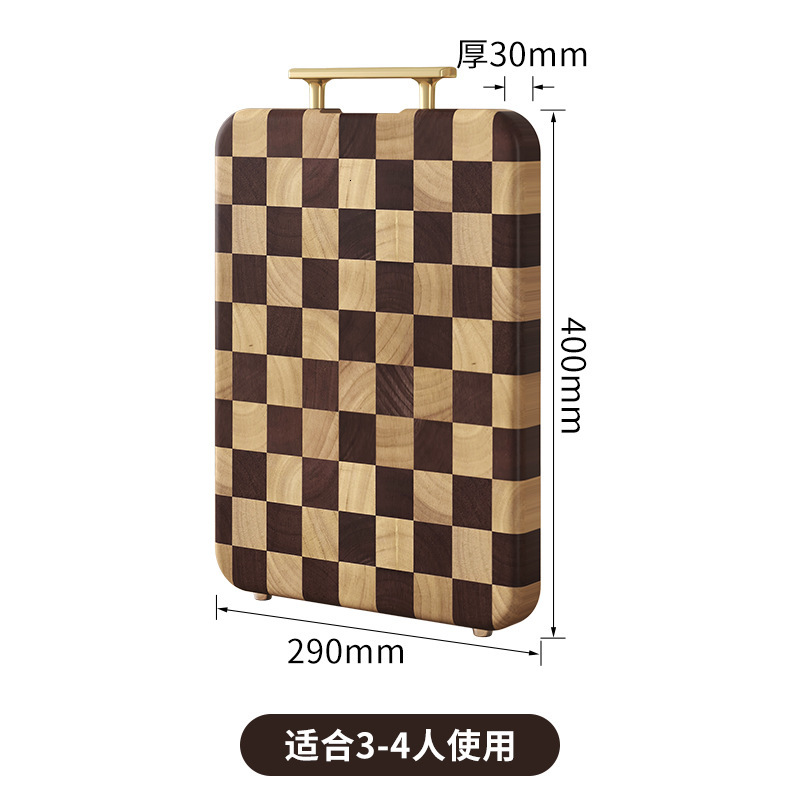 Shijian Checkerboard Ebony Wood Cutting Mildewproof Household Chopping Block Sticky Board Antibacterial Anti-Crack
