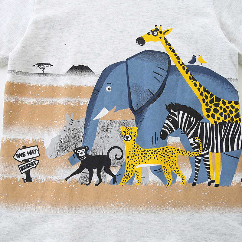 Summer New Boys T-shirt Wind Cartoon Printed sweatshirts Children Round Neck Short Sleeve Tops