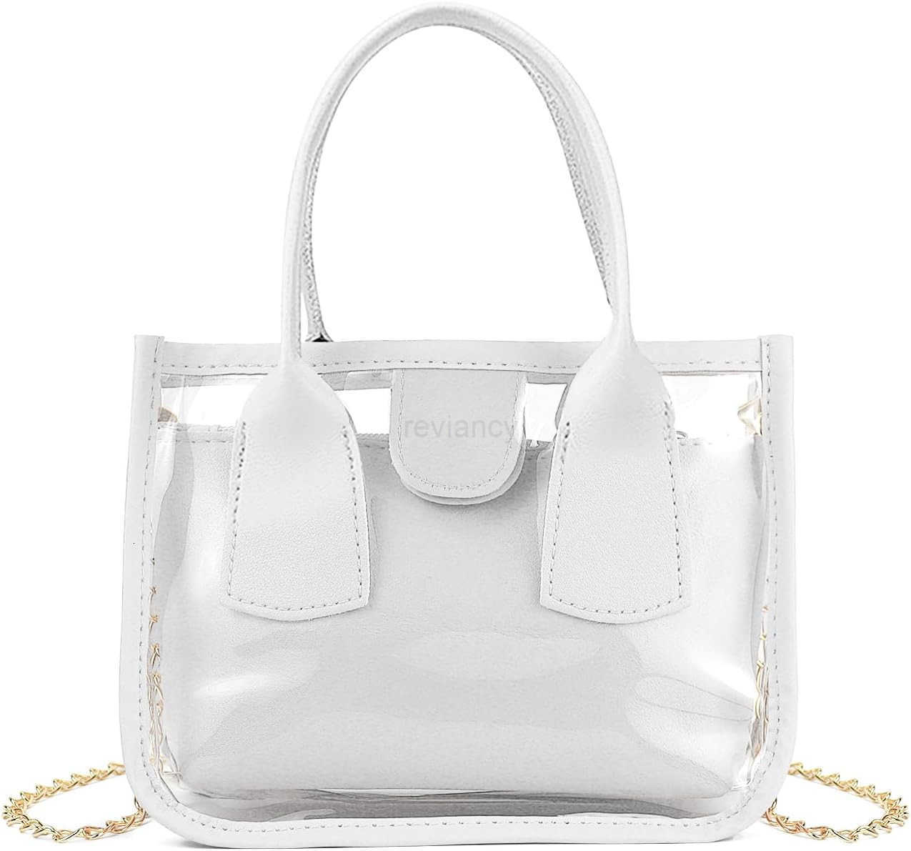 Clear Crossbody Purse Clutch Purses for Women with Detachable Bag Insert Chain Shoulder Strap Clear HandbagW250913