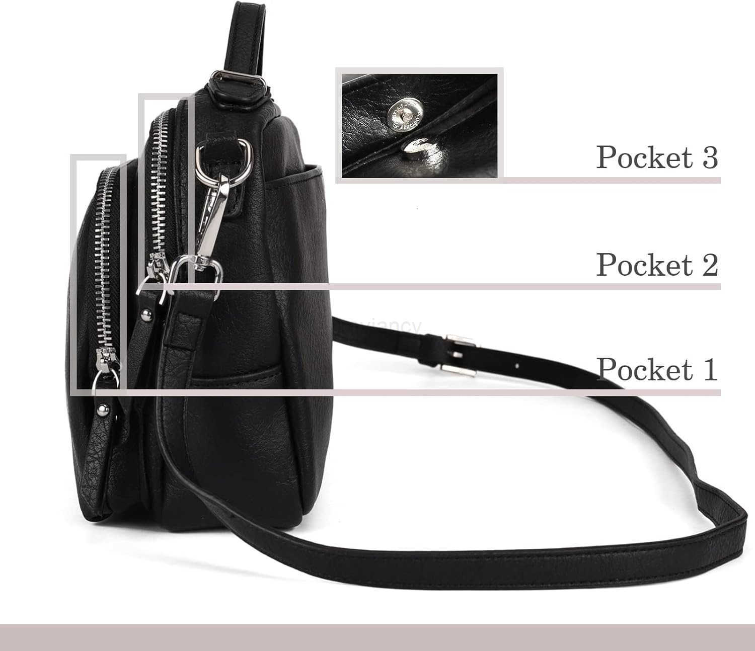 Multi Pockets Crossbody Bags for Women Small Top Handle Purse Satchel and Medium Pocketbooks with Soft Vegan LeatherW250913