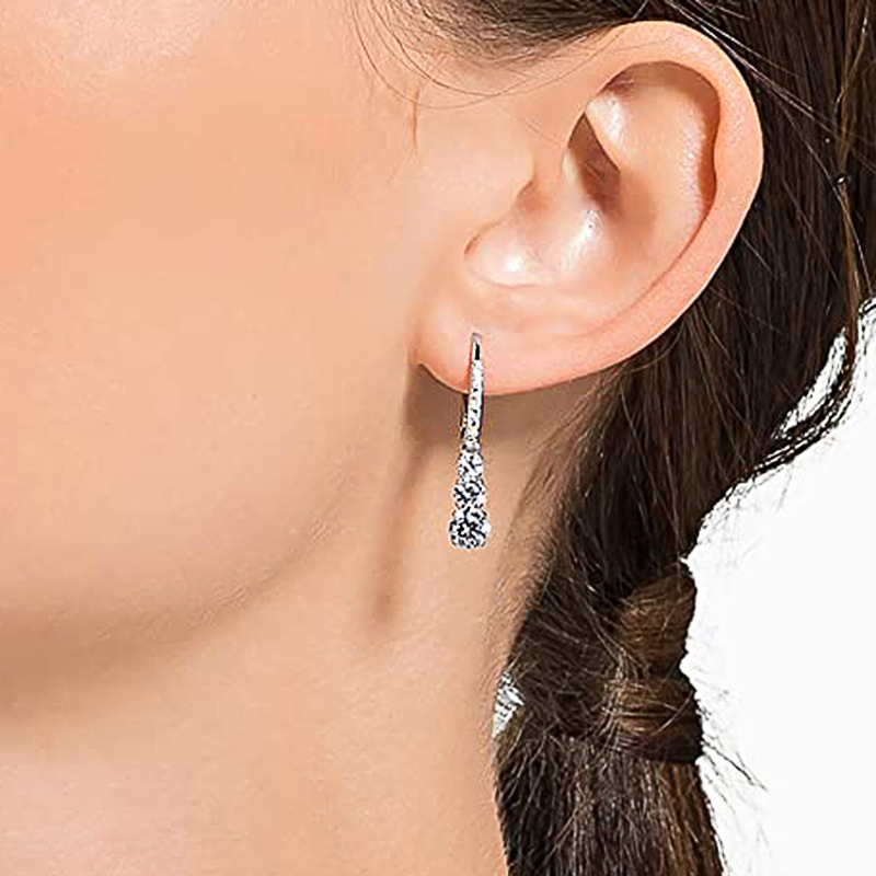2025 Choucong Brand Dangle Earrings Luxury Jewelry 925 Sterling Silver Round Cut 5A Cubic Zircon CZ Diamond Gemstones Party Women Wedding Drop Long Ea