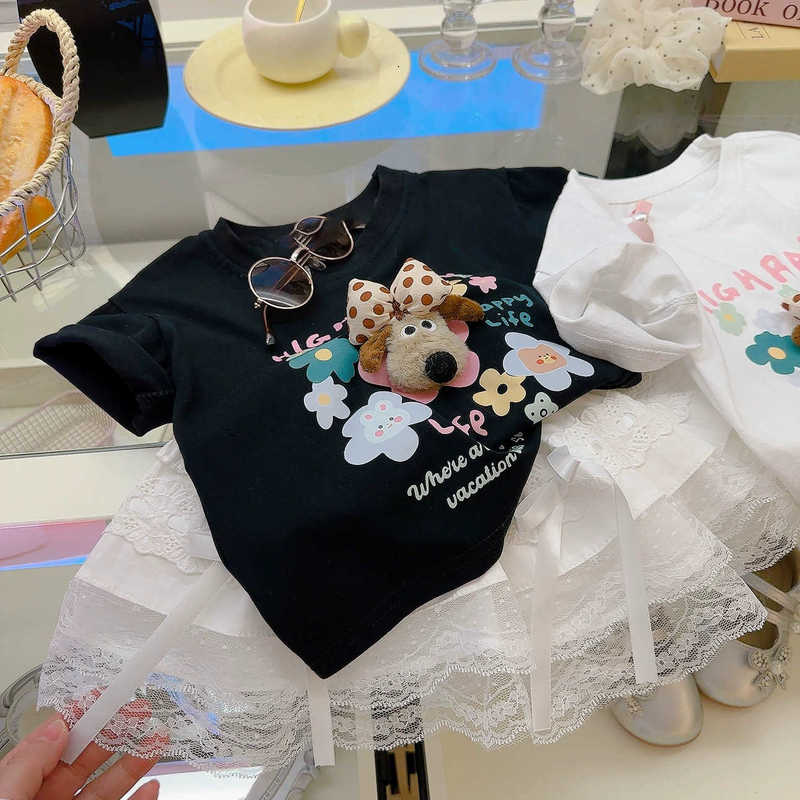 Children's Cotton Short Sleeve T-Shirt New Cartoon 3D Cute Doll Kids Summer Fashion Korean Style
