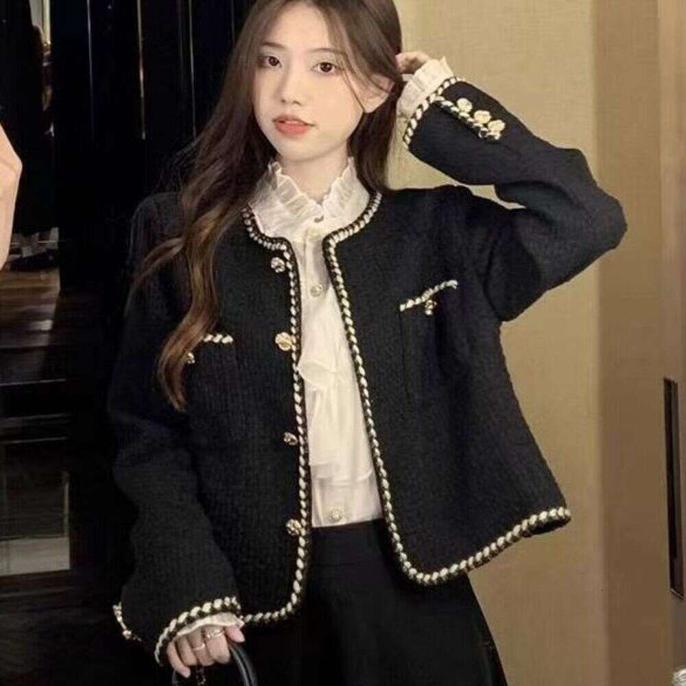 DHEssentials Elegant Socialite Little Chanel Style Coat for Women Unique Design Long Sleeve Outerwear Winter 2025 Spring Autumn New Women's Top