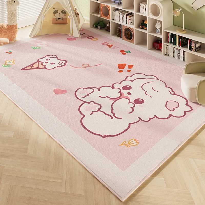 VIKAMA Cartoon Imitation Cashmere Carpet Childrens Floor Mat Living Room NonSlip Reading Area Carpet Baby Bedroom Crawling Mat C250913