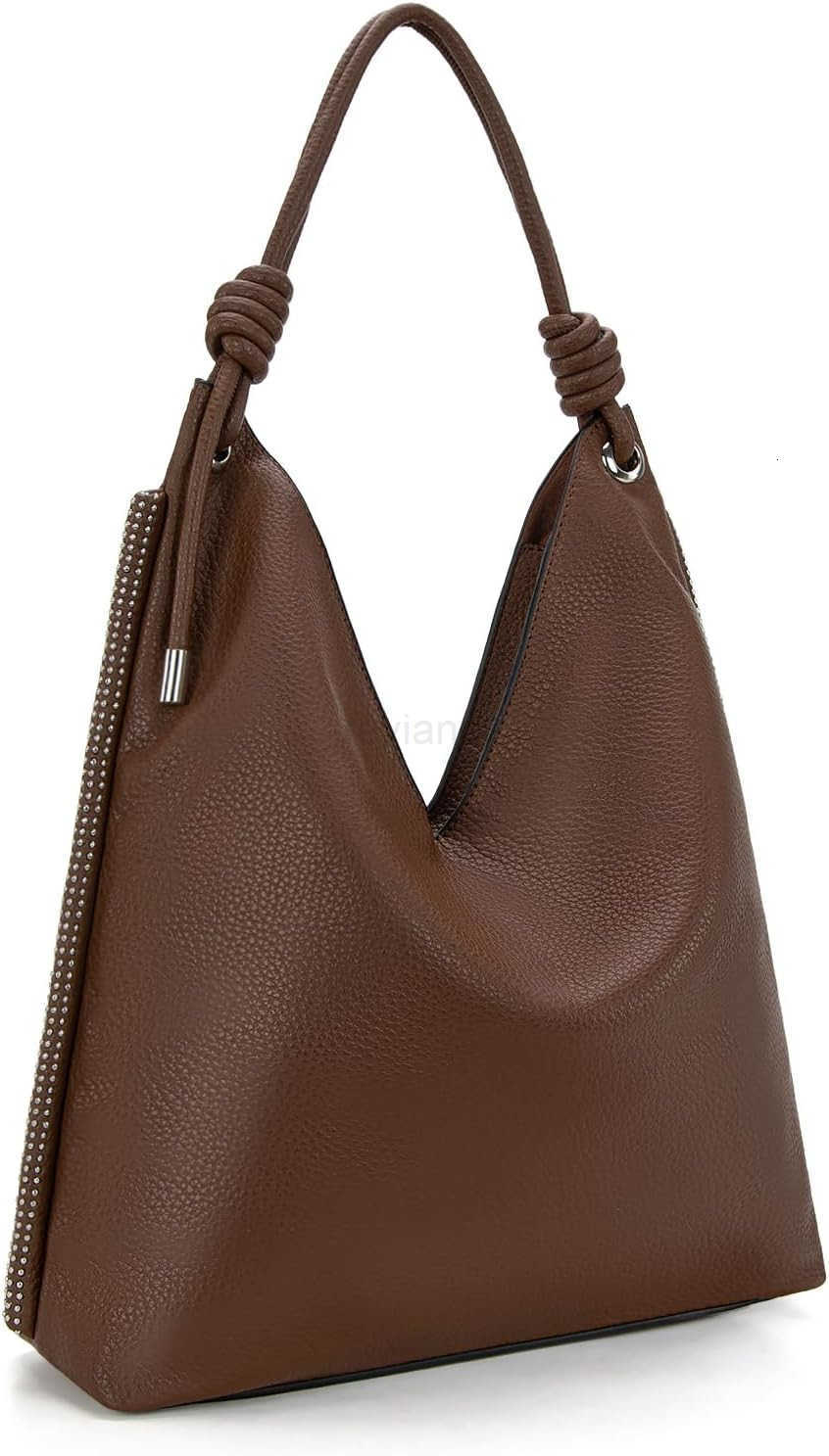 Bag for Women Soft Slouchy Top Handle Shoulder Purses Handbag with Knot StrapW250913