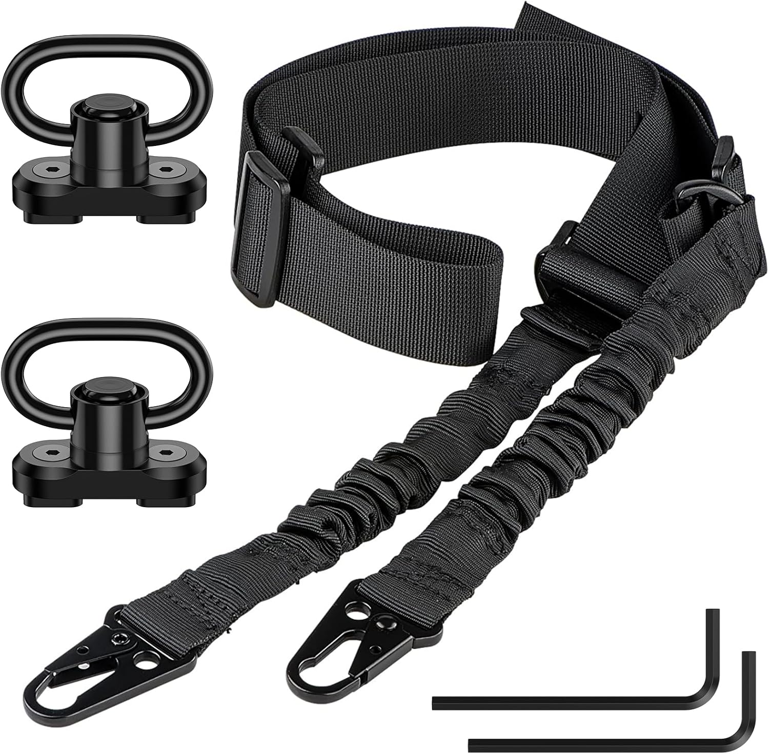 ritac optics rifle sling two point sling adjustable length gun sling for rifle with 2 pack sling swivel for mrail mlok