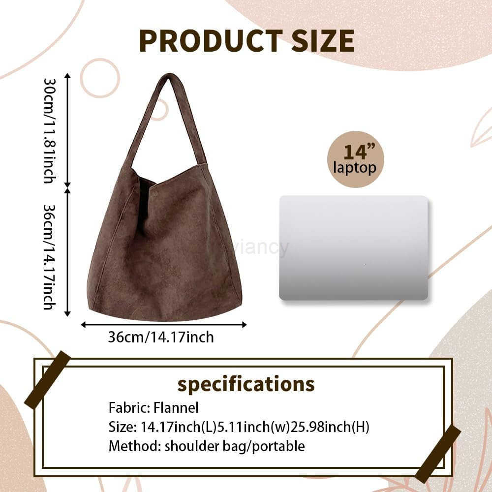 Bags for Women 2025 New Suede Tote Bag for Women Retro Slouchy Office Shoulder Tophandle Tote HandbagsW250913