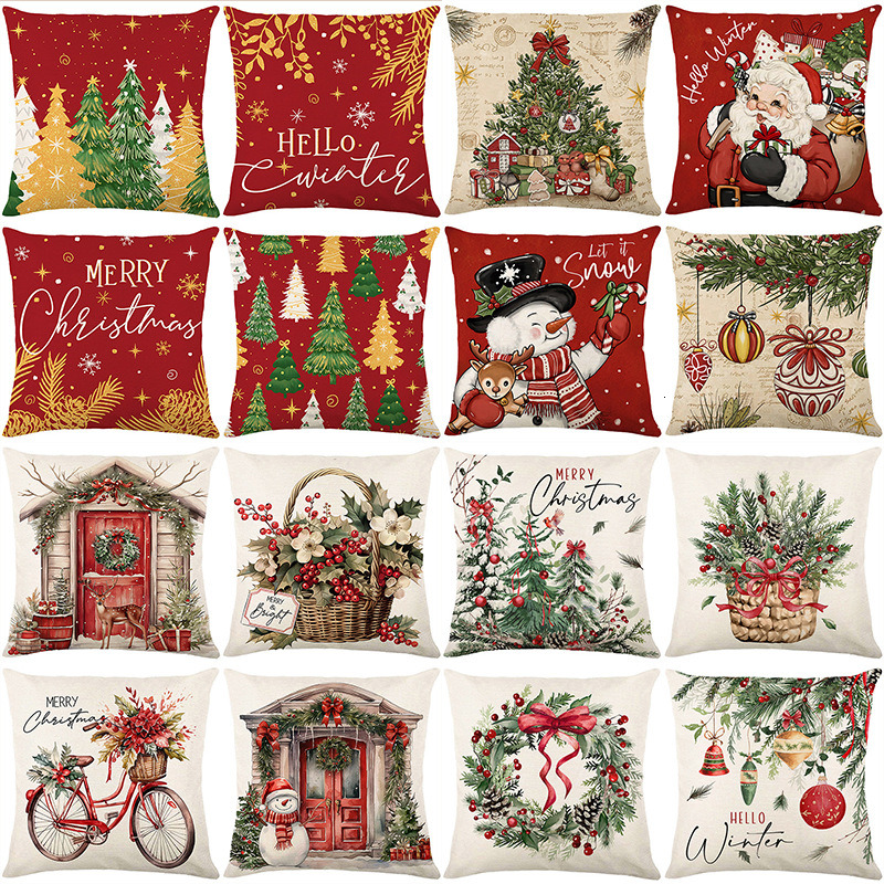 Premium Christmas Pillow Cover with Core free Polyester Bedhead Cushion, Amazon's New Sofa Pillow Pillow Case