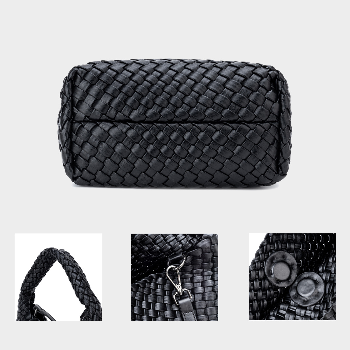 HERMIN 2025 new handmade woven cabbage basket, baozi mother bag, handbag, shoulder crossbody bag