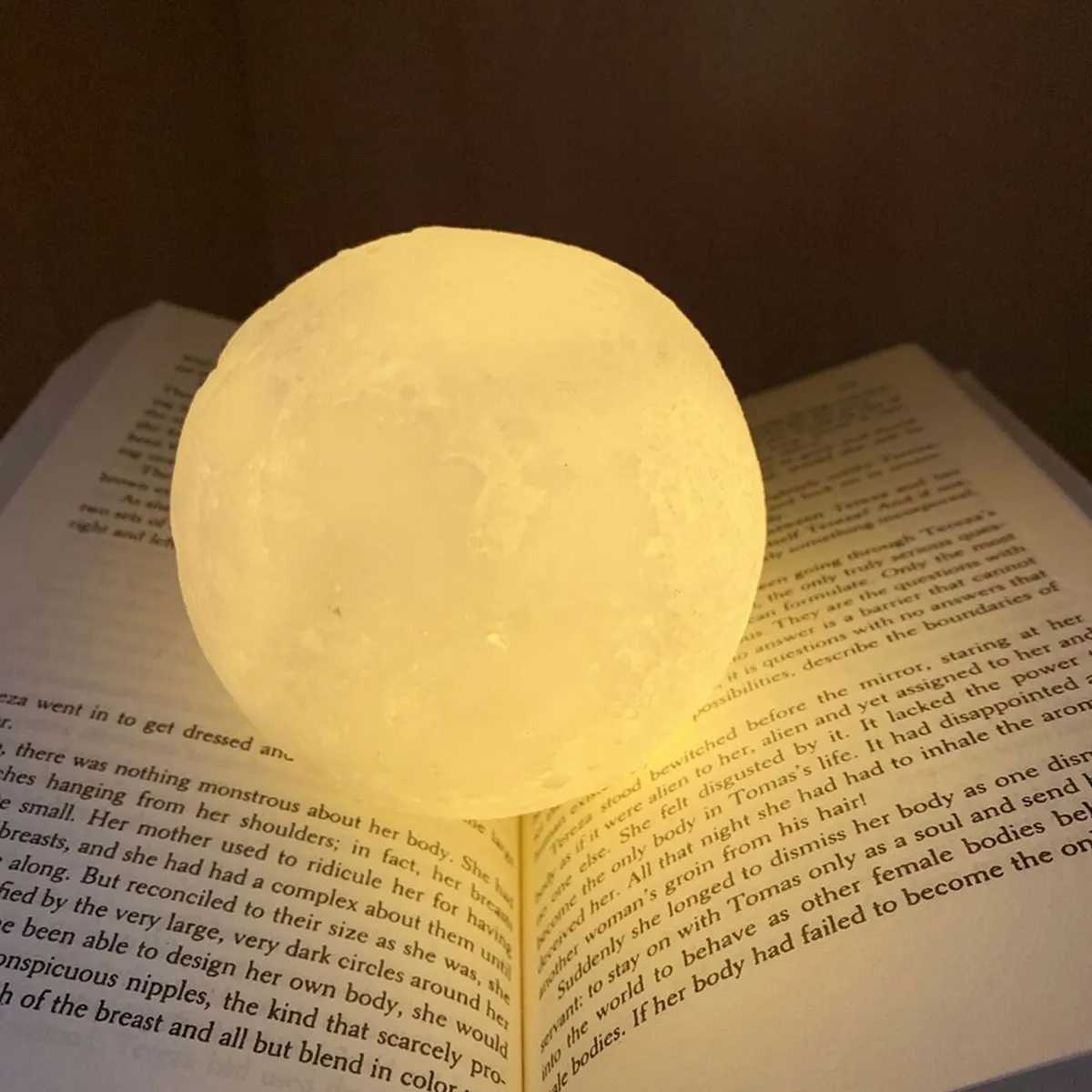 8cm Moom Night Light Romantic Atmosphere Creative Gift Moon Light LED Bedroom Bed Decoration Ambiance Light Lamp Soft Warm Light C251122