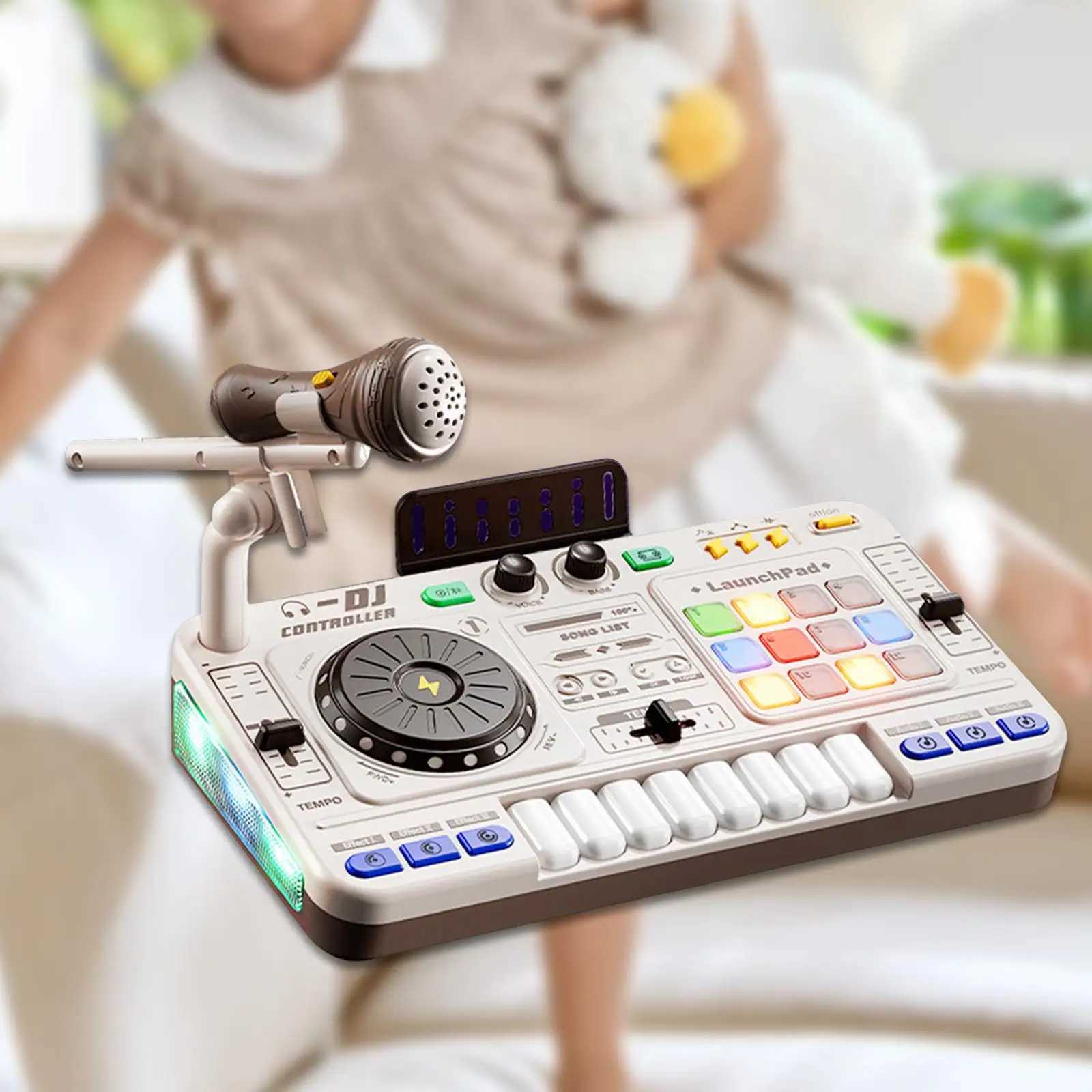 Kids DJ Mixer Toy Streaming Interactive Gaming DJ Table Instrument Turntable Toy for Party Indoor Birthday Preschool Gift C250913