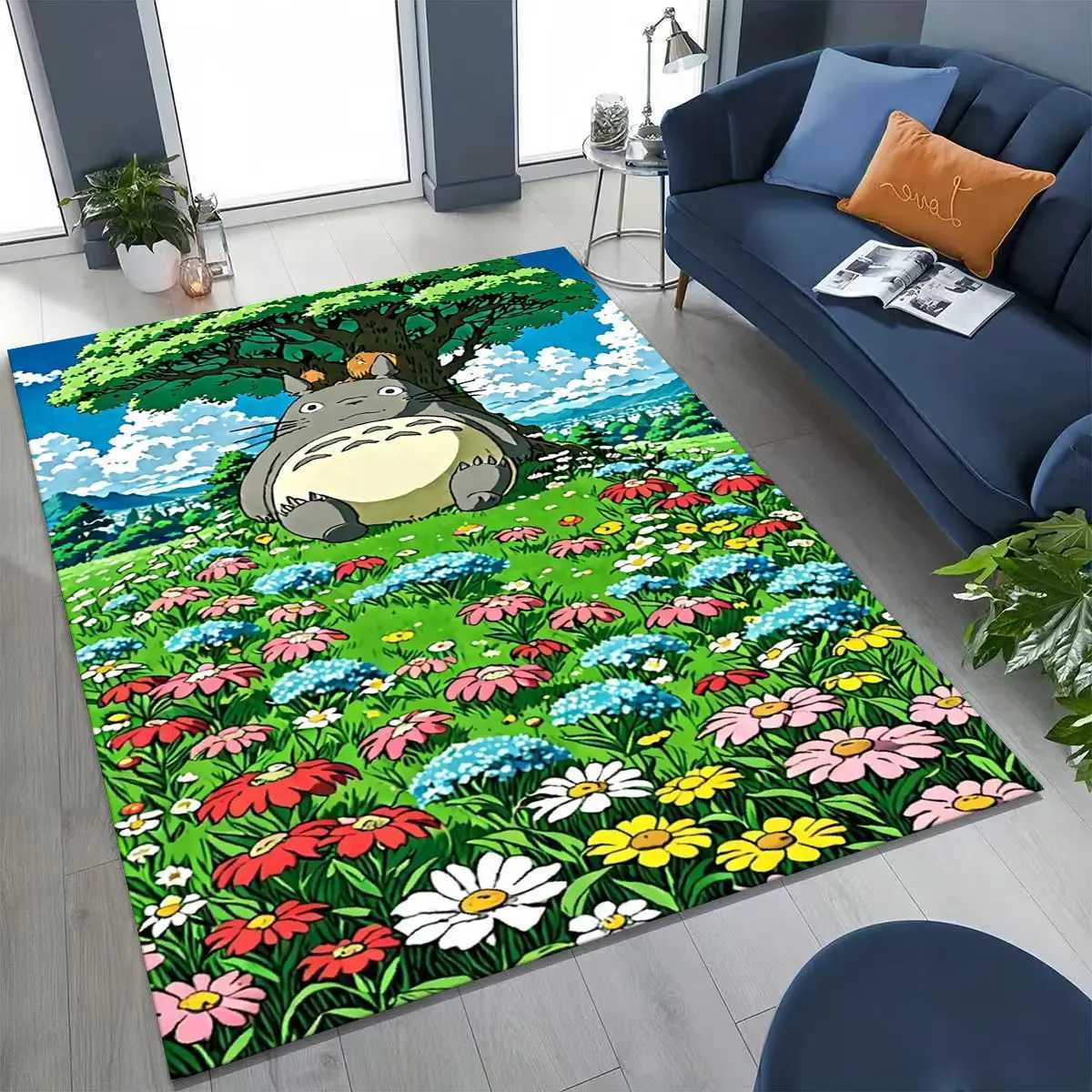 Kawaii TTotoros Cartoon Art Carpet Rug for Bedroom Living Room Sofa Home Doormat DecorLarge Kids play Nonslip Floor Mat C250913