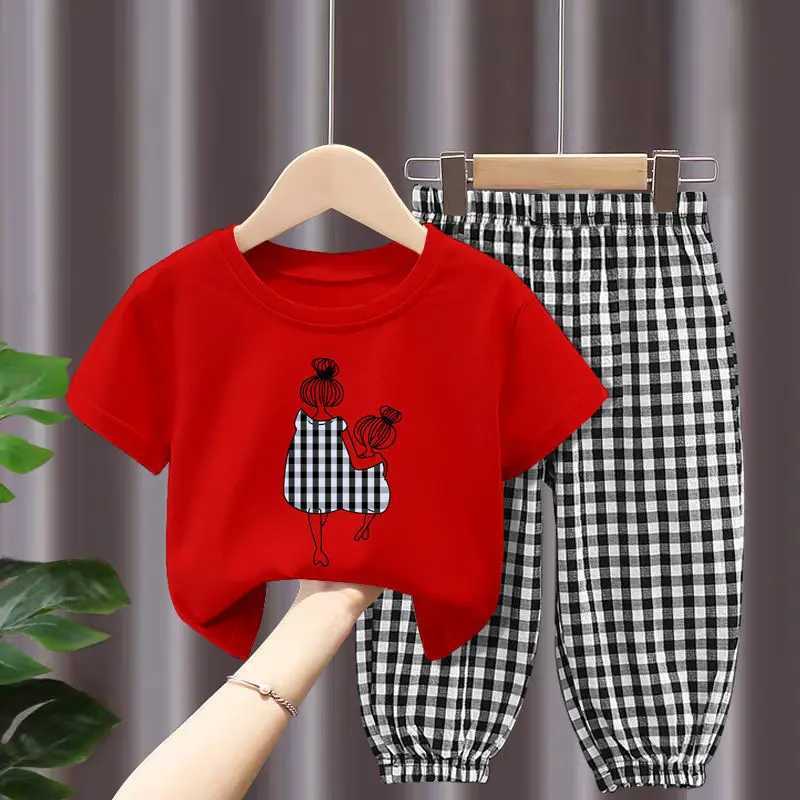 Summer Sets Childrens Clothing Girls Mother Kids Toddler Clothes Cute Fashion Cotton Tshirt Top Pants 2pcs Baby Girl Clothes C250913