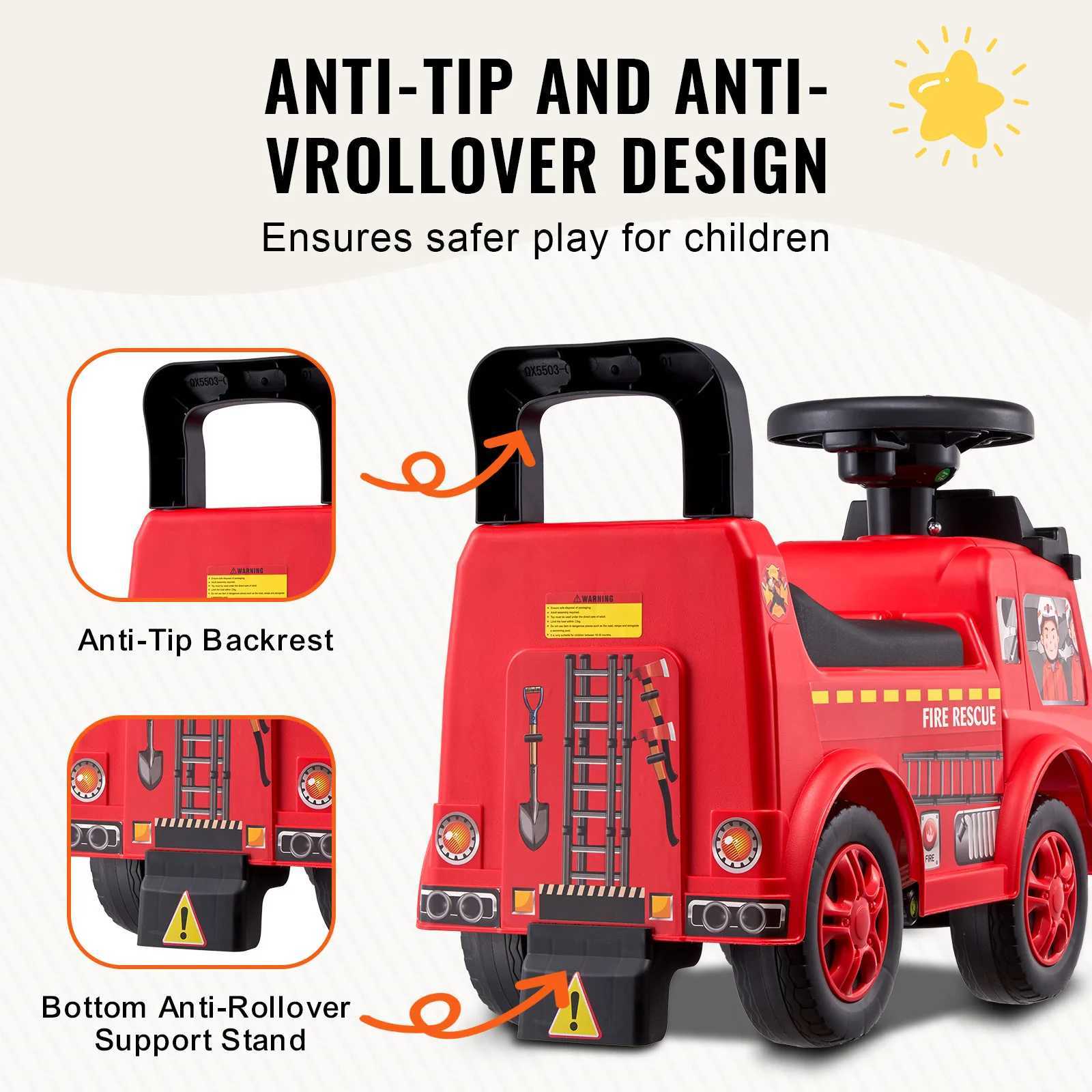 SucceBuy Ride On Push Car Kids Ride On Car with Music Steering Wheel Under Seat Storage for Toddlers Ages 312 Ride Racer C250913