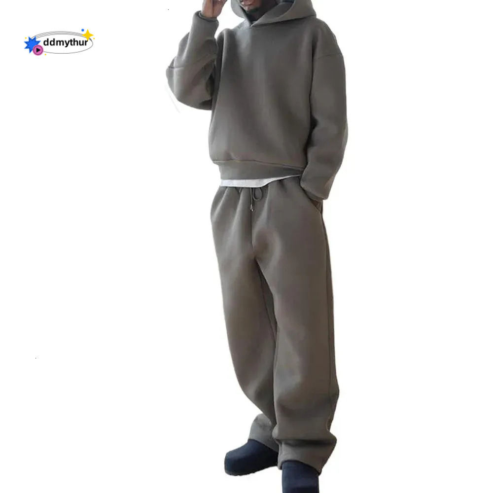 Mens Sweatshirt Sets 2 Pieces Sale Spring Male Hoody Pullover Loose Hoodie Coats High Elastic Wide Leg Pant Suits YKD-0520 250806 ddmythur