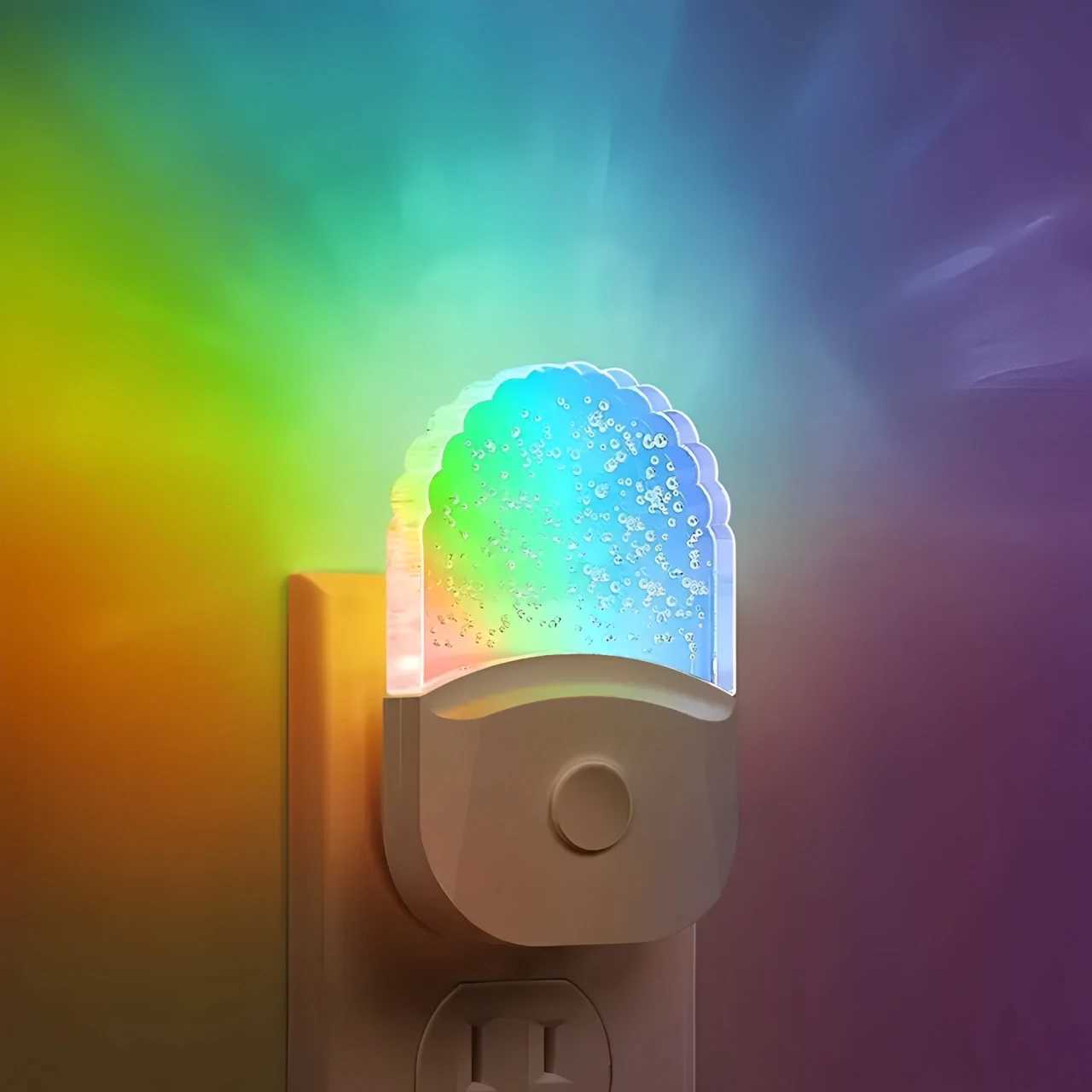 12PCS Wall Socket Type 8Color Rgb ColorChanging LED Night Light Warm White Adjustable Rgb Mode Creative Home Night Light C250913