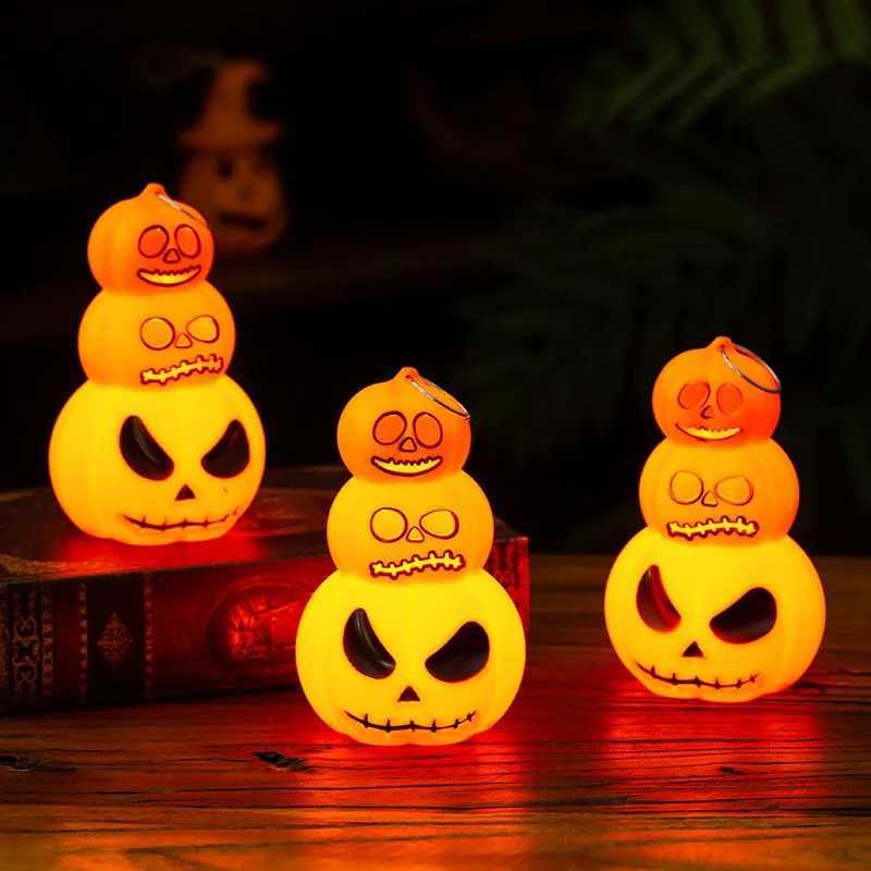 Halloween Pumpkin Night Lamp Lantern Handheld Halloween Pumpkin Pile Ornament Lamp Party Prop Lantern Halloween Night Lights C250913