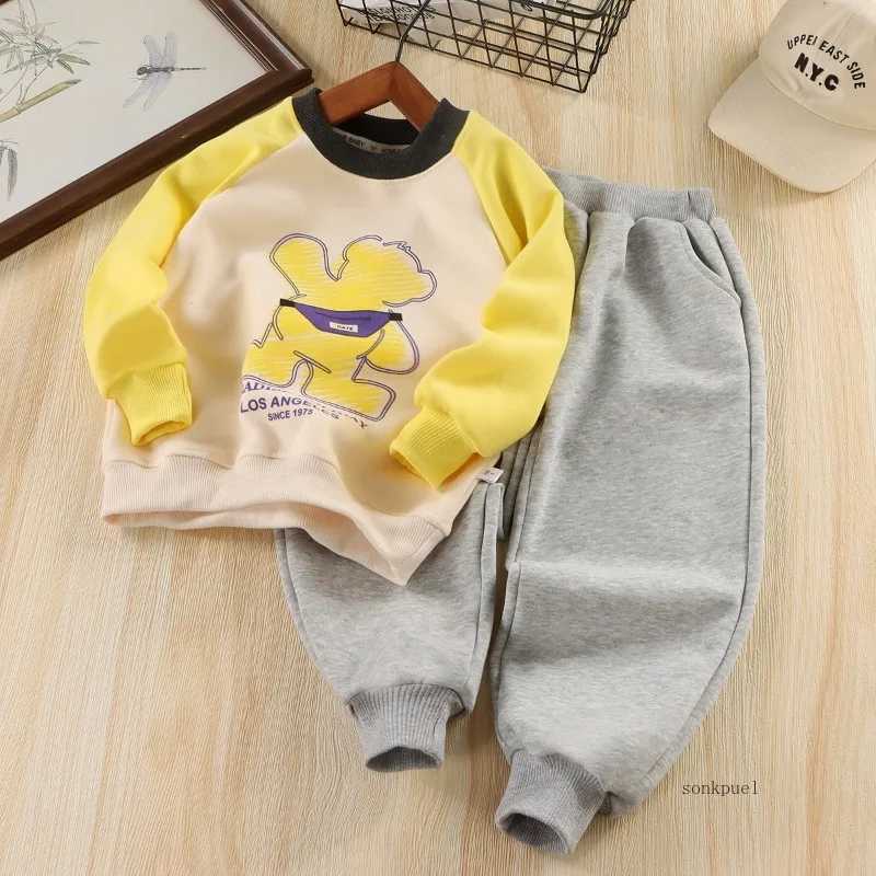 2PC 2025 New Kids Cartoon tops Pants Set Fashionable Boys Girls Two Piece Outfit Spring Autumn C250913