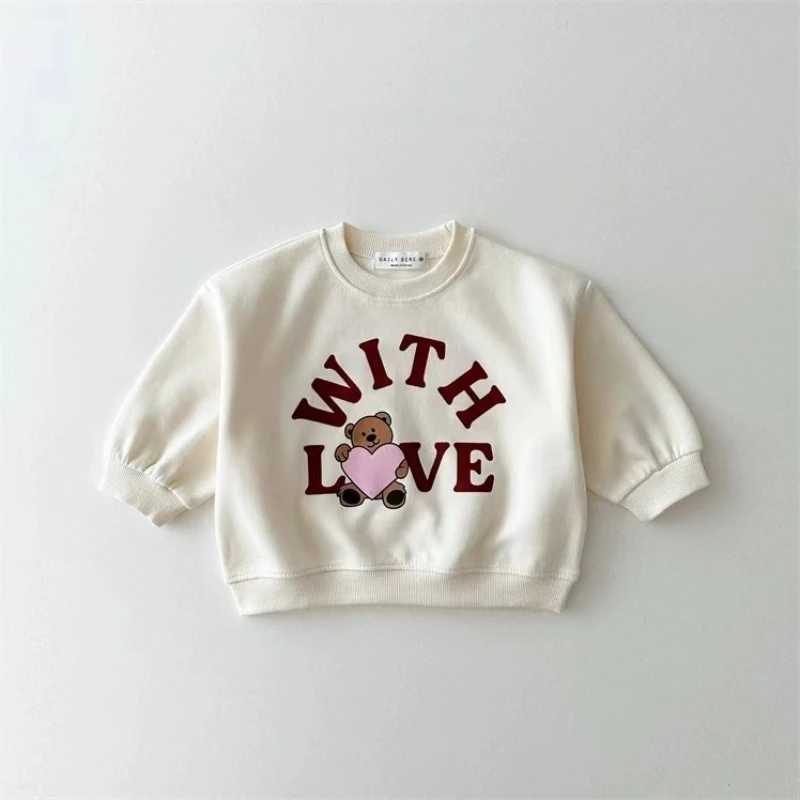 TZ24101 Childrens Spring Autumn Cute Bear Cartoon Pattern Loose Casual Sweatshirt Set TwoPiece Set for Boys And Girls C250913