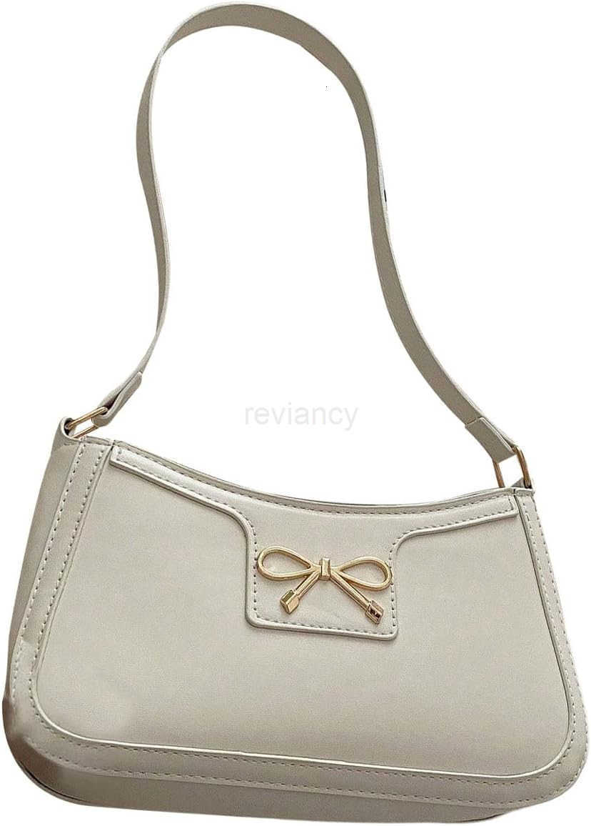 Womens Bow Top Handle Clutch Purses PU Leather Underarm Shoulder BagsW250913