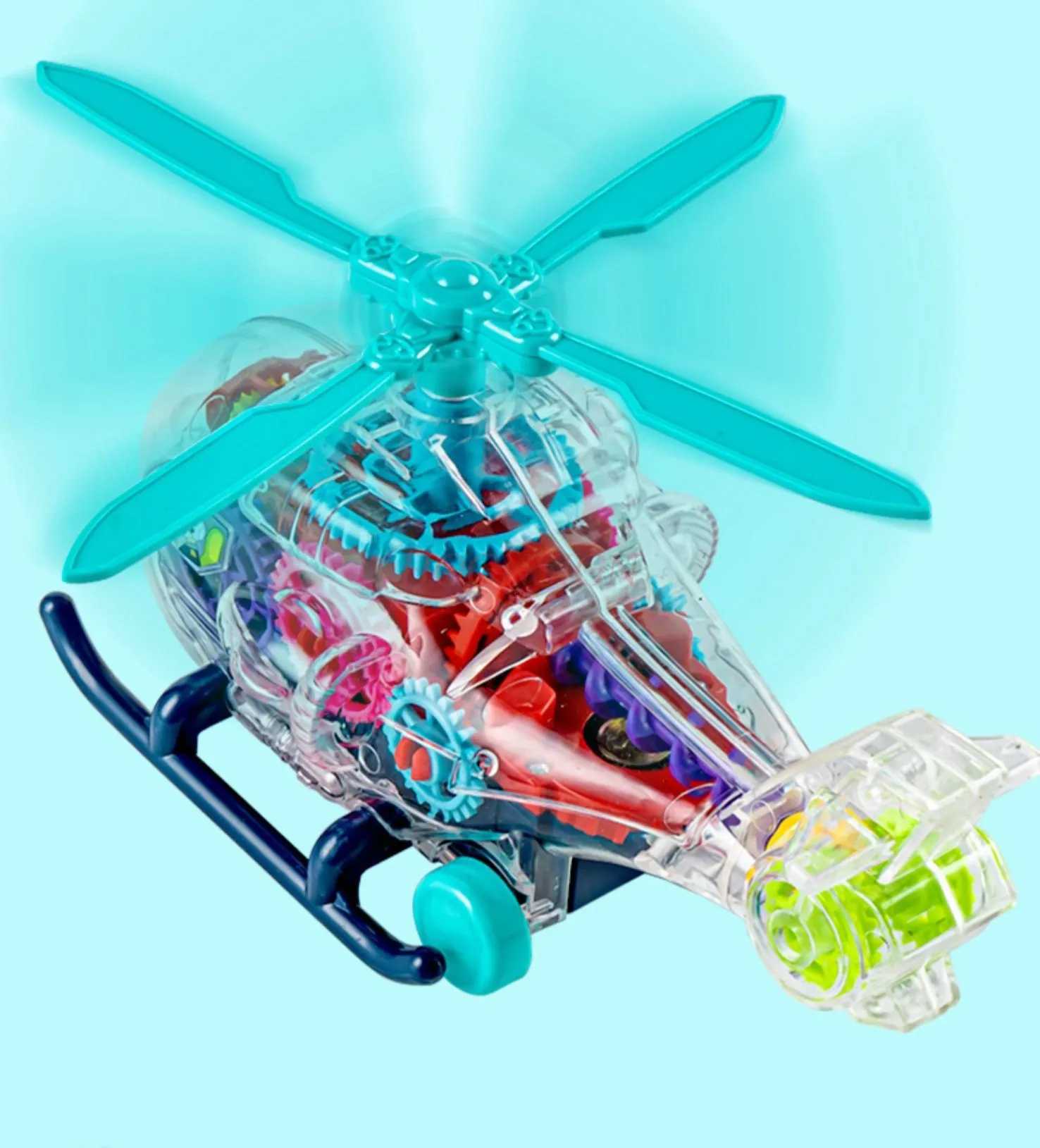 Universal transparent gear helicopter electric baby toy car childrens simulation model airplane sound and light 13 years old C250913