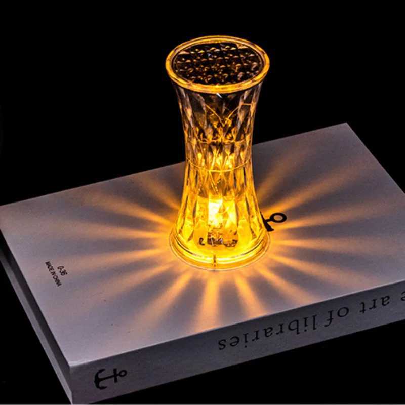 LED Night Light Crystal Diamond Table Lamp Transparent Acrylic Night Lamp Bedroom Bedside Reading Lamp C251122