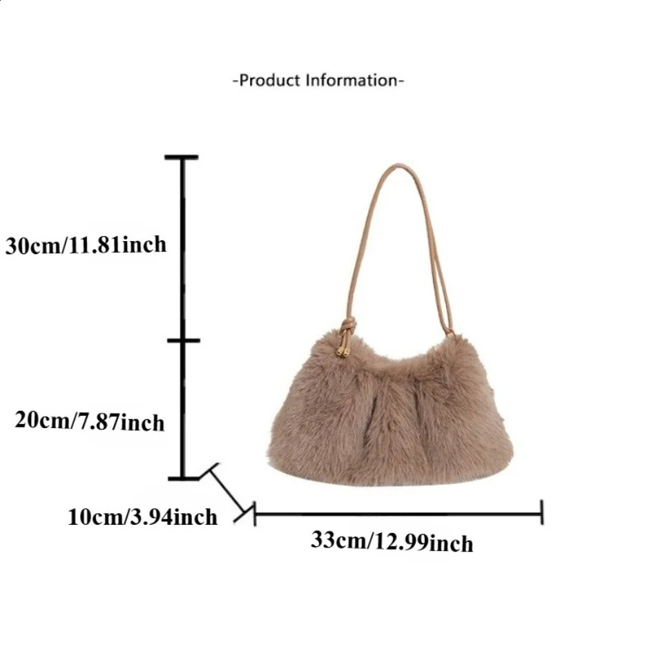Autumn and winter sable armpit bag fashionable versatile plush shoulder bag senior sense of hand fur bags 250911