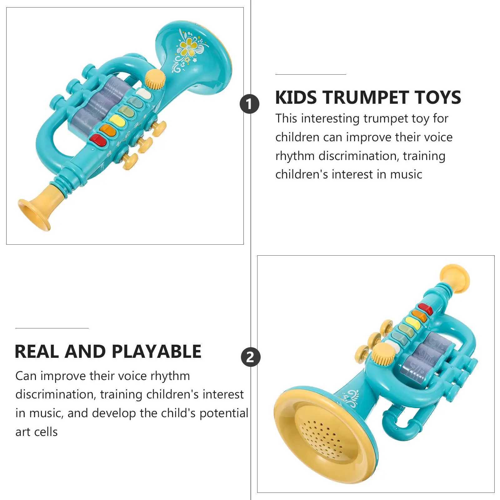 1set Creative Kids Trumpet Toy Abs Mini Musical Instrument Plaything Horn Learning Gift For Sound Maker Room Adornment Baby Y250913