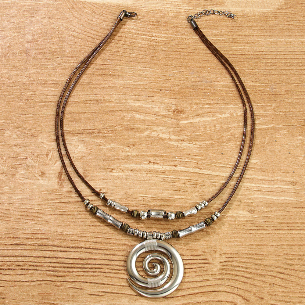 Temu Long Swirl Totem Bohemian Style Beach Women's Necklace Pendant ddmymoon