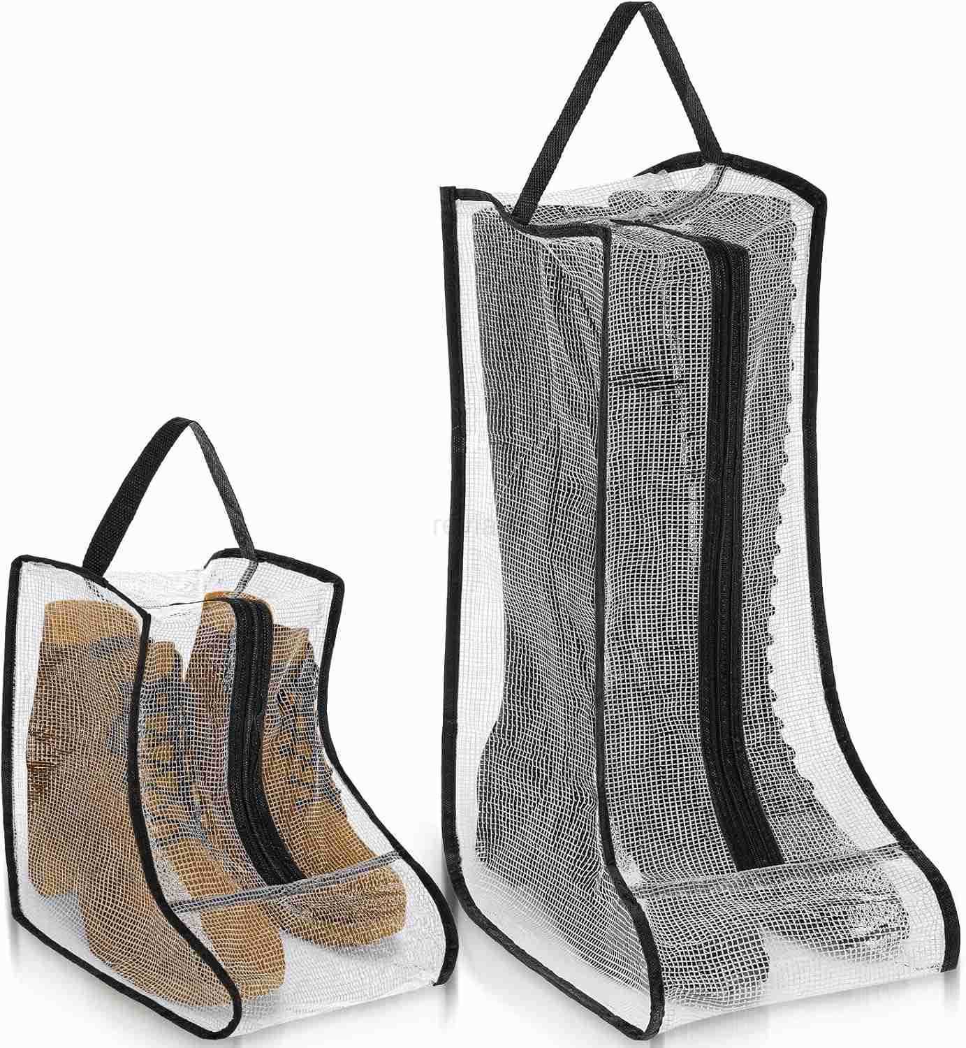 2 Set Boot Storage Bag Portable Boots Protector Bag Dust Proof Travel Shoe Bags with Handle Boots Organizer for Packing Travel and Daily Use ShortW250