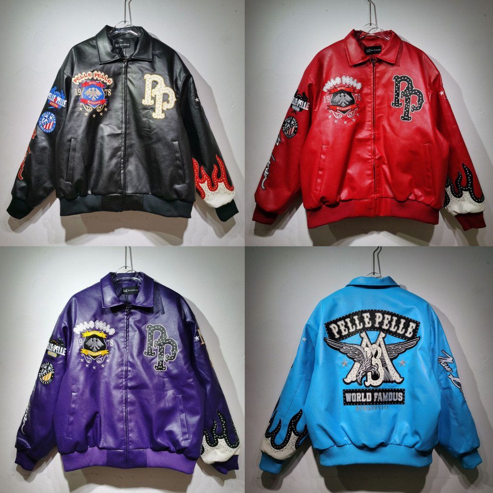 Men's Baseball Jacket Heavy Industry Embroidery Letter Spliced Luxury Leather Jacket Air Force Pilot Fashion Trendy varsity Vintage Workwear Baseball Coat pp