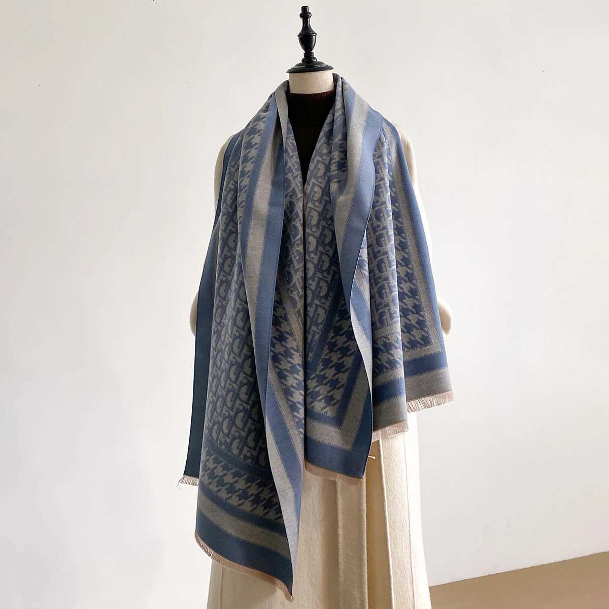 Egant Design Winter Warm Cashmere Jacquard Scarves High Quality Wen Thicken Wrap Shawl Ladies tter Print Pashmina Scarf G250912