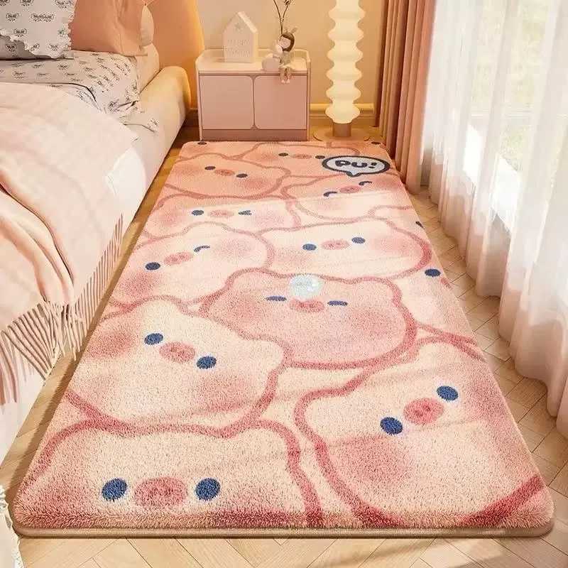 VIKAMA FYR Cute Cartoon Bedside Rug Soft and SkinFriendly Bedroom Carpet Coffee Table Side Table Floor Mat Home Decoration C250913
