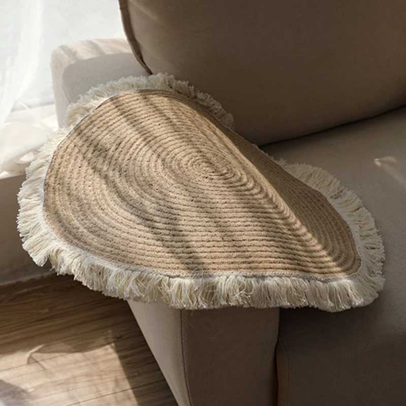 NonSlip Round HandWoven Carpet Sand Scraping Door Entrance Mat Hallway Bath Rug Dust Removal Carpet Wire Loop Footpad 45cm C250913