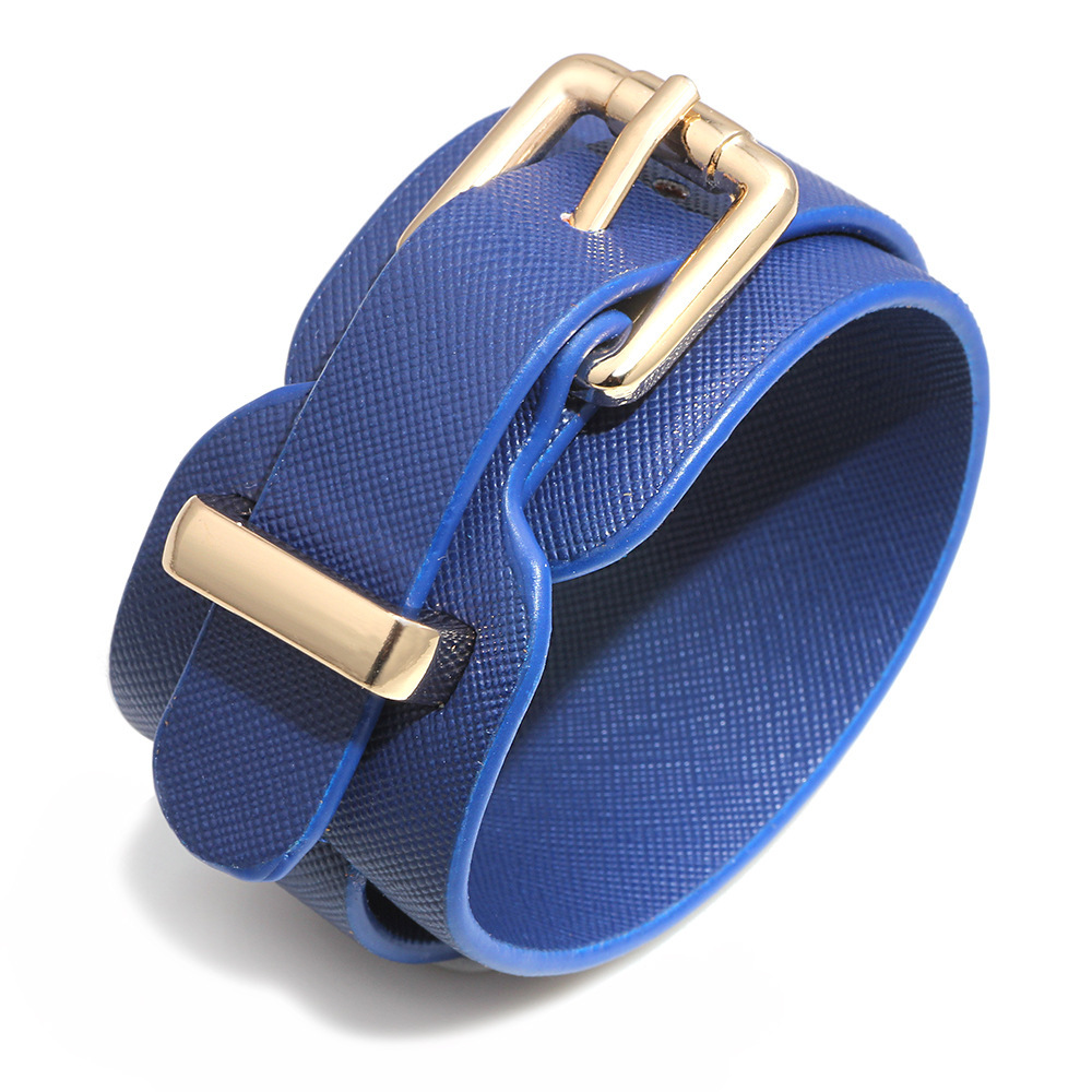 Fashion Women's PU Wide Bracelet Multi-color Adjustable Elegant Personality Simple Leather Wristband Jewelry ddmymoon