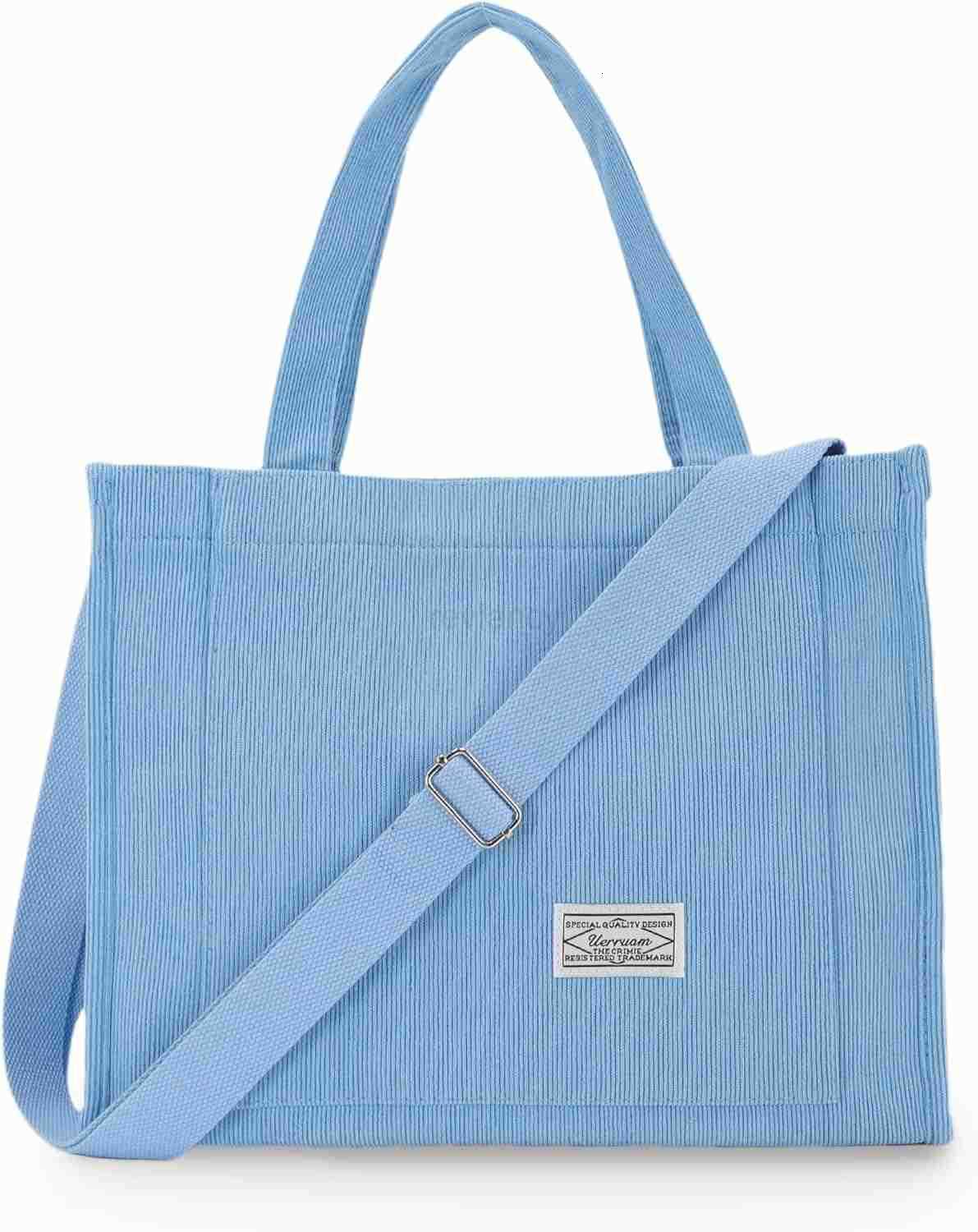 Corduroy Tote Bag for Women Work Crossbody Purse for EverydayCollegeTravelLightweight Handbag Adjustable StrapW250913