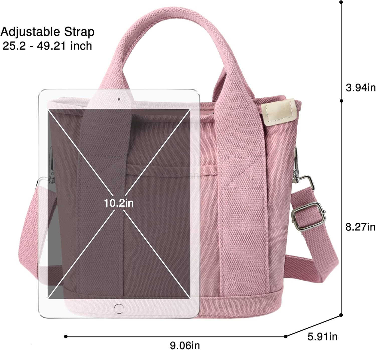 Canvas Tote Bag for Women Stylish Crossboy Handbag Casual Hobo Bag Top Handle Satchel with Multiple PocketsW250913