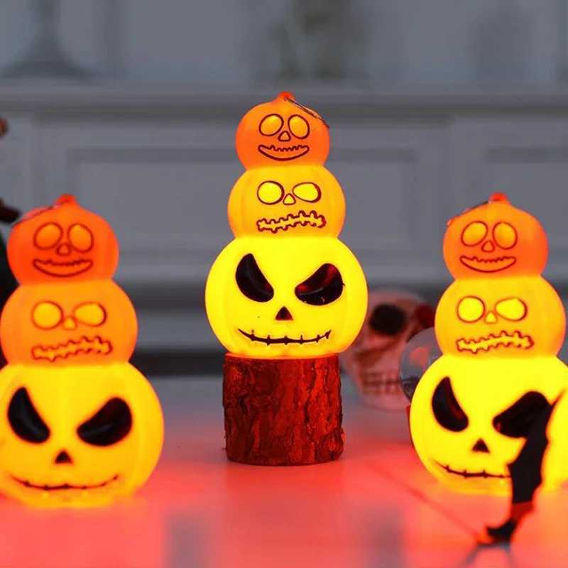 Halloween Pumpkin Night Lamp Lantern Handheld Halloween Pumpkin Pile Ornament Lamp Party Prop Lantern Halloween Night Lights C250913