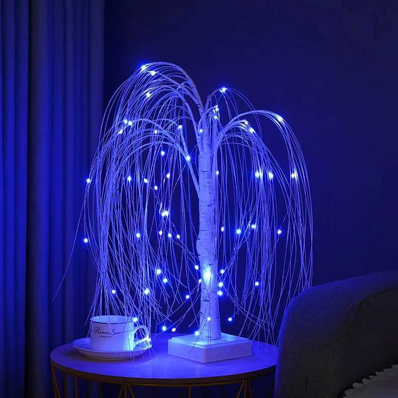 LED Willow Night Light Gypsophila RGB Tree Remote Table Lamp For Home Bedroom Wedding Christmas Indoor Decor Bedside Fairy Light C251122