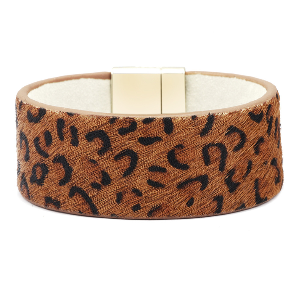 Best-selling Women's Magnetic Clasp Bohemian Style Horse Pattern Leopard Print Horsehair Bracelet High-end Feel ddmymoon