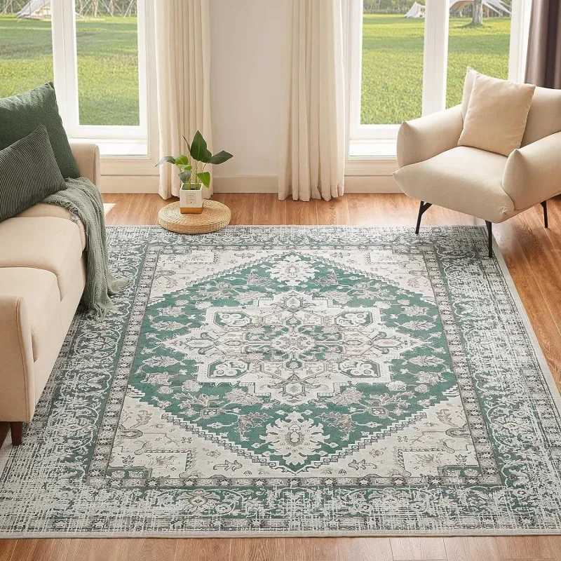 VIKAMA Persian National Style Looppile Carpet Dirt Resistant Living Room Coffee Table Mat Hotel Home Decoration Rug C250913