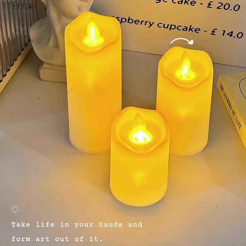 1pc Led Simulation Tearing Swing Electronic Candle Lights Home Use Smokeless Lighting Birthday Hotel Wedding Decoration C251122