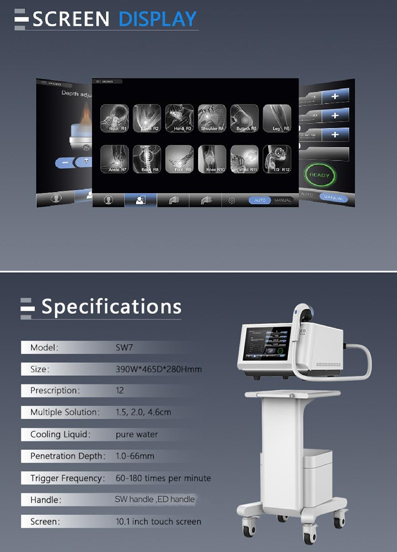 Multifunction SWEED Focused Shockwave Physiotherapy Machine for Pain Relief, Sports Injury and Body Rehabilitation