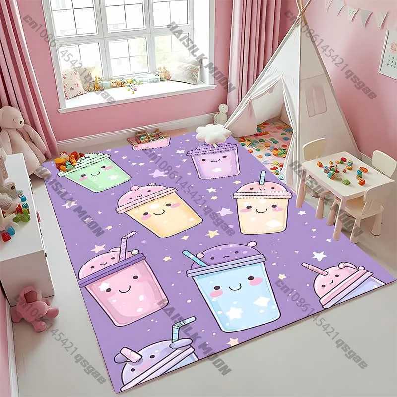 15 Sizes Milk Tea Pattern Carpet Four Seasons Rug for Bedroom Living Room Childrens Room Modern Home Decor Mat Christmas Gift C250913