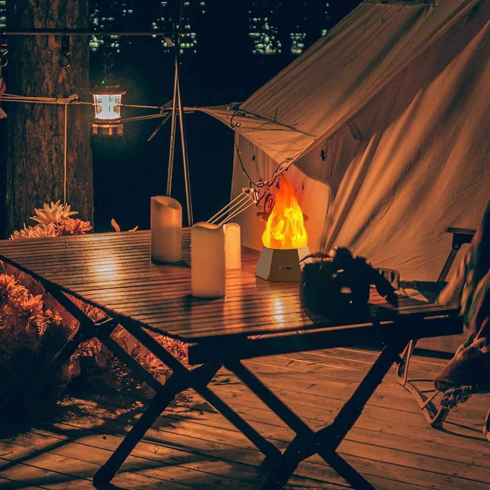 LED Simulated Flames LightFlames Effect Decorative LightUSB Rechargeable Flameless Candles With Flickering Flames For Hallowee C250913