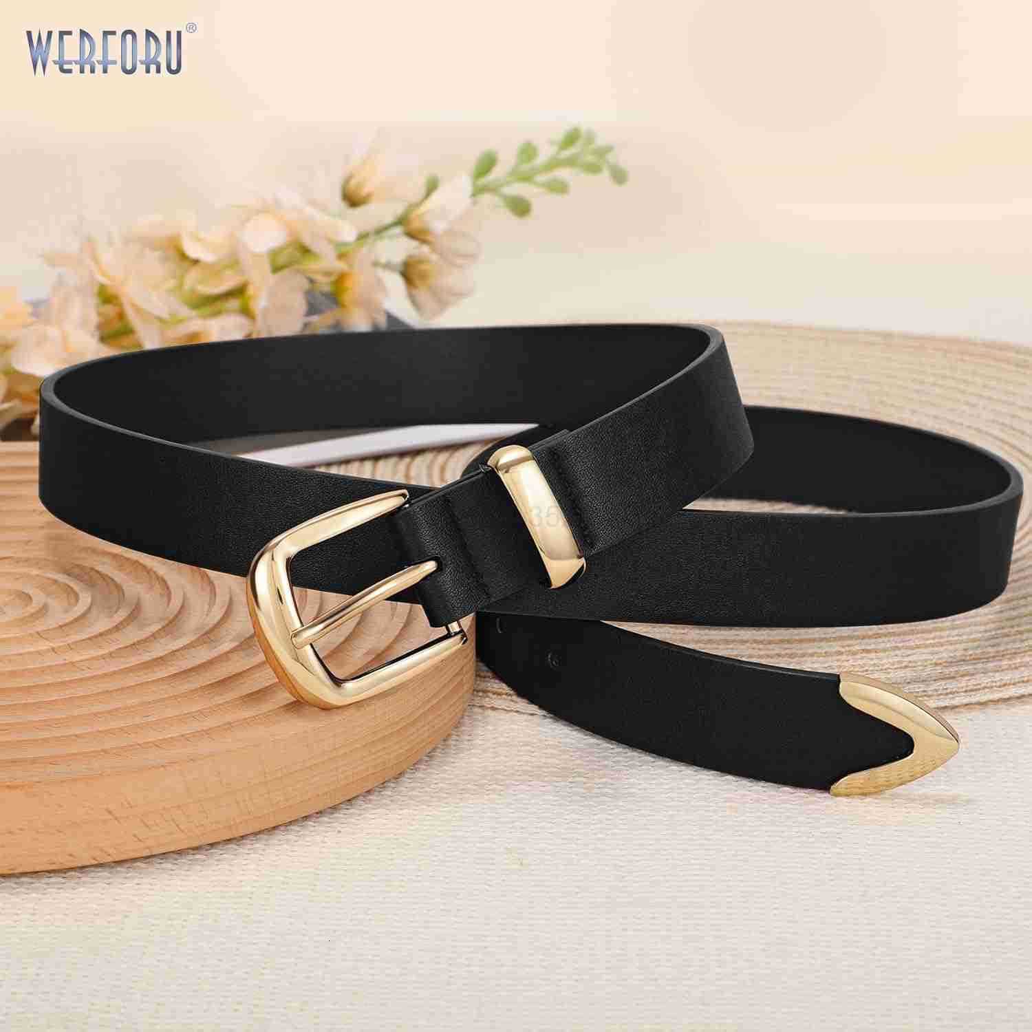 Women Belt Fashion Leather Waist Belt for Pants Jean Women Leather Belts with Gold BuckleW250913