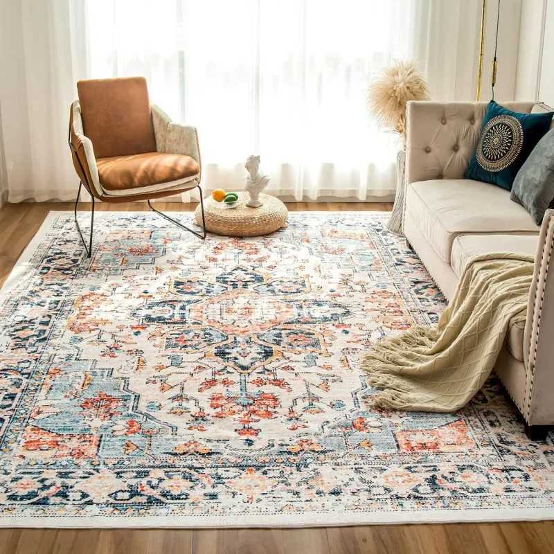 VIKAMA Persian National Style Looppile Carpet Dirt Resistant Living Room Coffee Table Mat Hotel Home Decoration Rug C250913