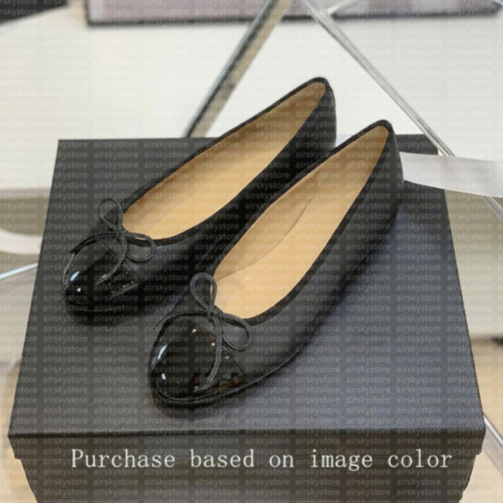 Chaussures de créateurs Paris Designer Black Ballet Flats Chaussures Femmes Quilted Great Cuir Slip on Ballerina Luxury Round Toe Dames Dames Sho