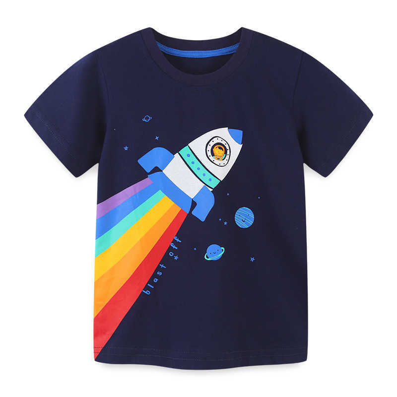 Summer new children's T-shirt boys' short sleeved T-shirt cartoon round neck baby bottoming shirt